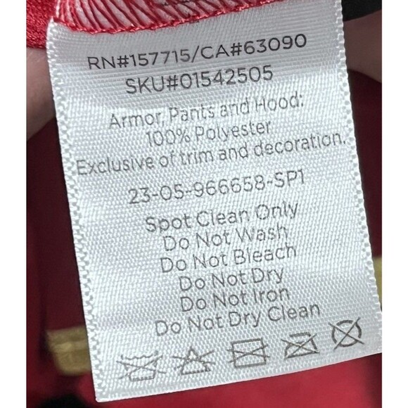 Spirit Halloween Samurai Warrior Costume Child Large 12-14 Red Black Armor EUC - Picture 8 of 10